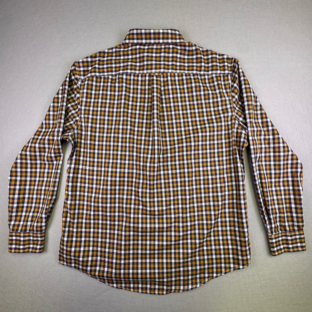 Pacific Outfitters Mens‎ Large Plaid Button Down Shirt Mustard Navy Yellow L - Picture 6 of 9
